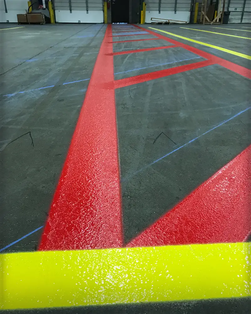 Shot Blast Line Marking Cold Store